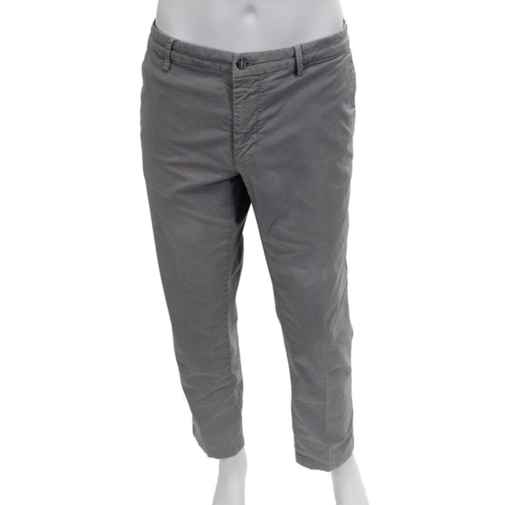 Masons Men Chino Pants Gray Cotton Button Solid Spring Size 52